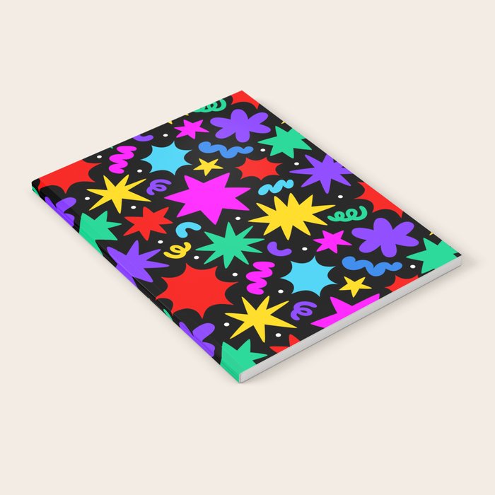 Colorful fun abstract star shape pattern Notebook Gallery Image 2