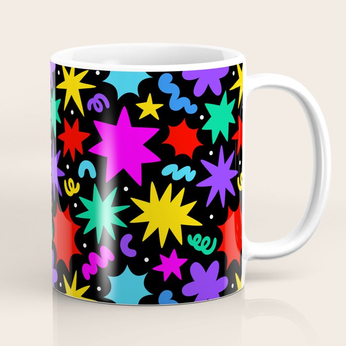 Colorful fun abstract star shape pattern Coffee Mug Gallery Image 1
