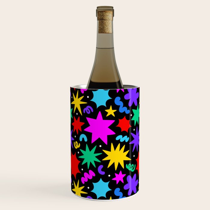 Colorful fun abstract star shape pattern Wine Chiller Gallery Image 3