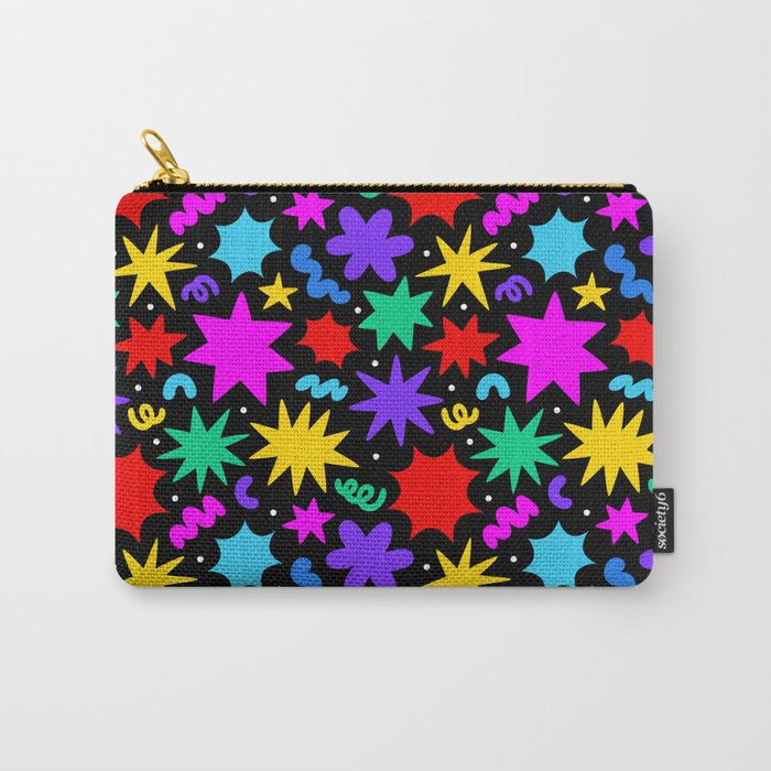 Colorful fun abstract star shape pattern Carry All Pouch Gallery Image 1