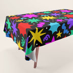 Colorful fun abstract star shape pattern Tablecloth Gallery Image 1