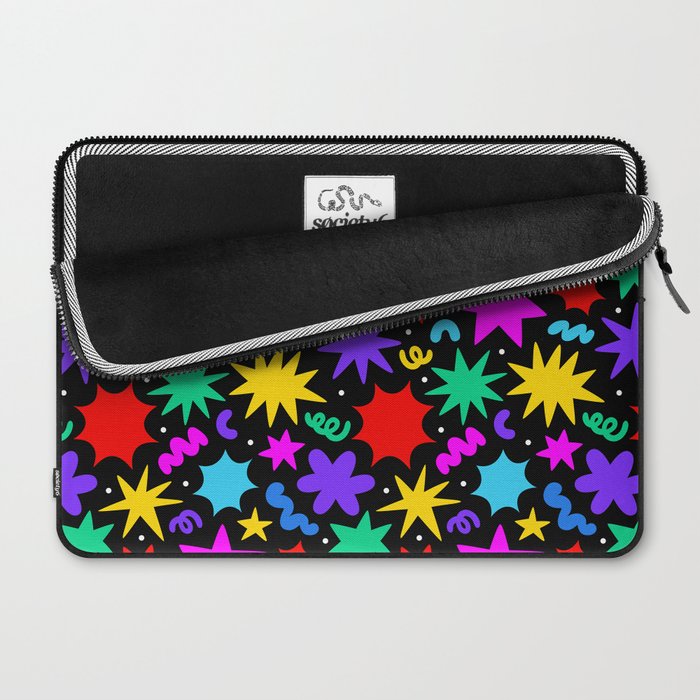 Colorful fun abstract star shape pattern Laptop Sleeve Gallery Image 2