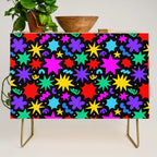 Colorful fun abstract star shape pattern Credenza Gallery Image 1