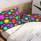 Colorful fun abstract star shape pattern Pillow Sham Gallery Image 2