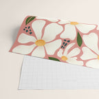 White Daisies On Pink Wrapping Paper Gallery Image 2