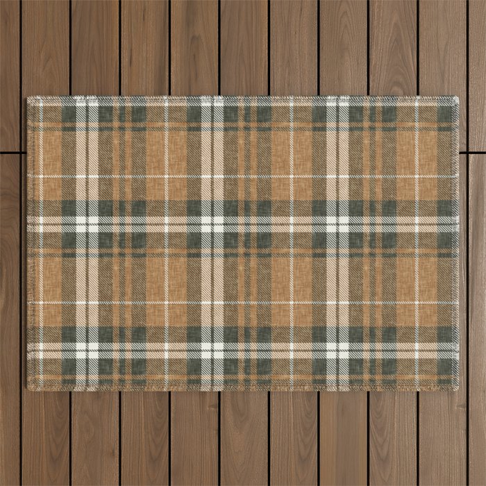 fall plaid - warm neutrals Outdoor Rug Gallery Image 1
