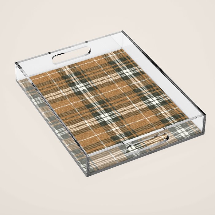 fall plaid - warm neutrals Acrylic Tray Gallery Image 1