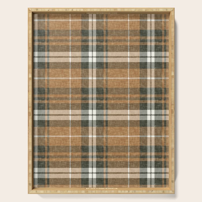 fall plaid - warm neutrals Serving Tray Gallery Image 1