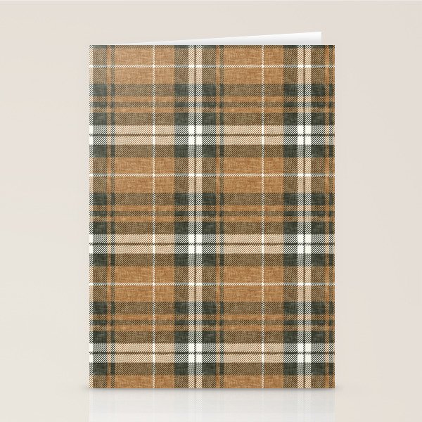 fall plaid - warm neutrals Stationery Card Gallery Image 1
