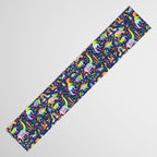 Rainbow color Cheerful Dinosaurus World - bluebg Table Runner Gallery Image 3
