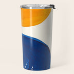 Minimalist Mid century Painting Colorful Yellow Blue Shapes Patterns Travel Mug Gallery Image 2