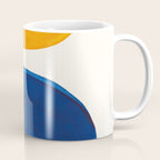 Minimalist Mid century Painting Colorful Yellow Blue Shapes Patterns Coffee Mug Gallery Image 1