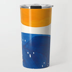 Minimalist Mid century Painting Colorful Yellow Blue Shapes Patterns Travel Mug Gallery Image 1
