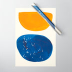 Minimalist Mid century Painting Colorful Yellow Blue Shapes Patterns Wrapping Paper Gallery Image 1