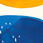 Minimalist Mid century Painting Colorful Yellow Blue Shapes Patterns Coffee Mug Gallery Image 2