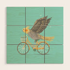 Cockatiel on a Bicycle Wood Wall Art Gallery Image 1