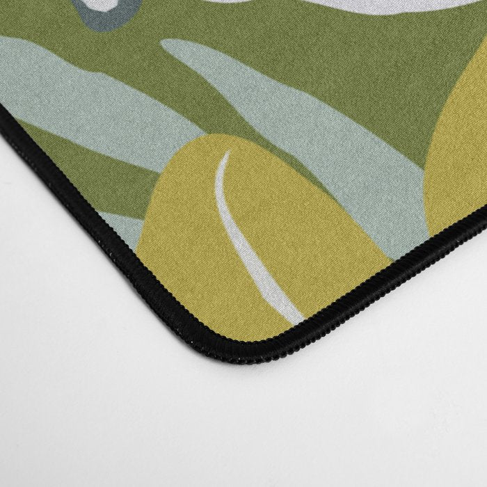 Cozy collection: mix and match happy florals Green leaves love Desk Mat Gallery Image 4