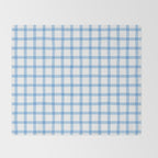 Blue geometric plaid gingham pattern Throw Blanket Gallery Image 2