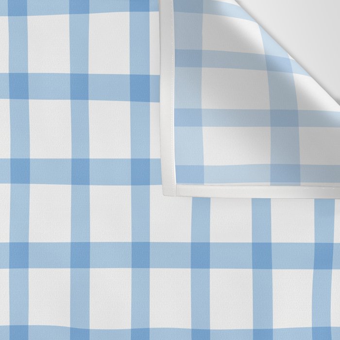Blue geometric plaid gingham pattern Wall Tapestry Gallery Image 3