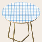 Blue geometric plaid gingham pattern Side Table Gallery Image 2