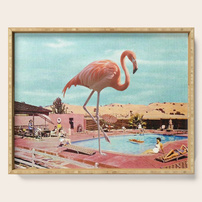 Flamingo on Holiday Serving Tray Gallery Image 1
