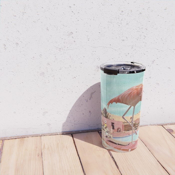 Flamingo on Holiday Travel Mug Gallery Image 4