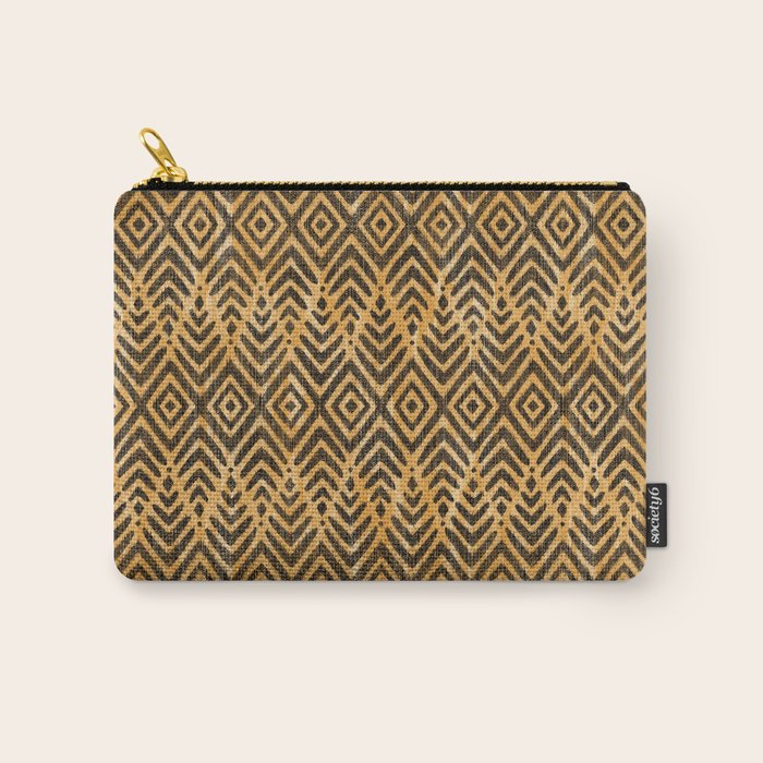 Feather Ikat - Marigold and black Carry All Pouch Gallery Image 1
