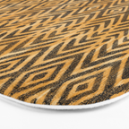 Feather Ikat - Marigold and black Bath Mat Gallery Image 3