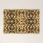 Feather Ikat - Marigold and black Welcome Mat Gallery Image 1