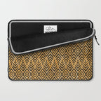 Feather Ikat - Marigold and black Laptop Sleeve Gallery Image 2