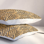 Feather Ikat - Marigold and black Pillow Sham Gallery Image 3