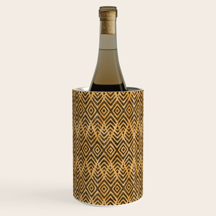 Feather Ikat - Marigold and black Wine Chiller Gallery Image 3