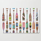 Paddles Lake Oars Colorful Cutting Board Gallery Image 1