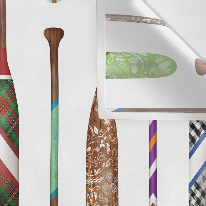 Paddles Lake Oars Colorful Wall Tapestry Gallery Image 3