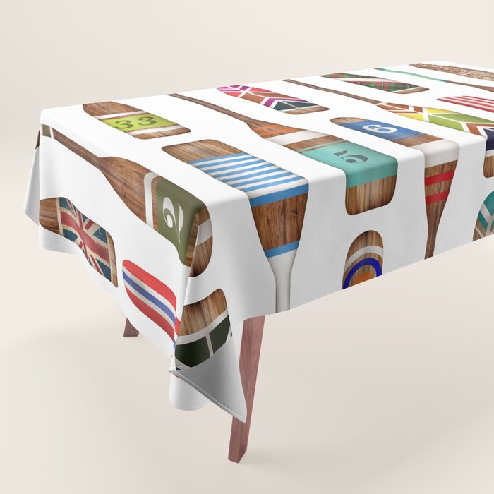 Paddles Lake Oars Colorful Tablecloth Gallery Image 1
