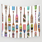Paddles Lake Oars Colorful Wall Tapestry Gallery Image 4