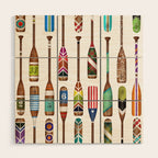 Paddles Lake Oars Colorful Wood Wall Art Gallery Image 1