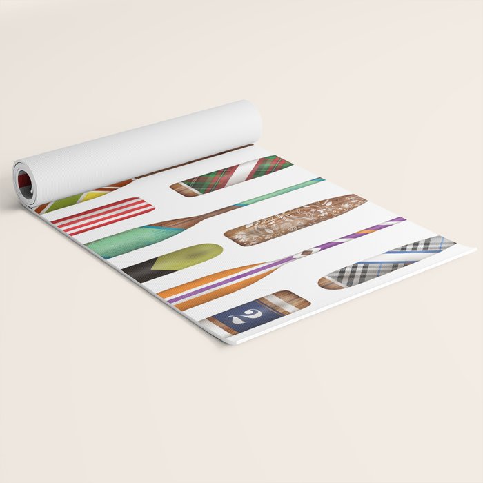 Paddles Lake Oars Colorful Yoga Mat Gallery Image 2