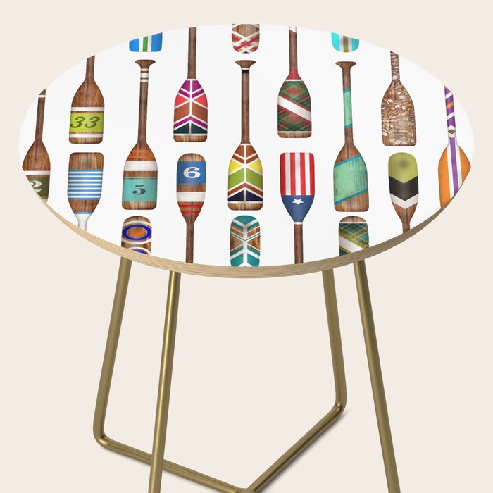 Paddles Lake Oars Colorful Side Table Gallery Image 2