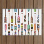Paddles Lake Oars Colorful Outdoor Rug Gallery Image 1