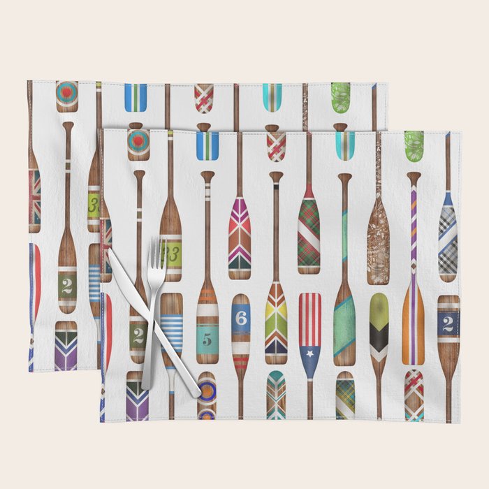 Paddles Lake Oars Colorful Placemat Gallery Image 1