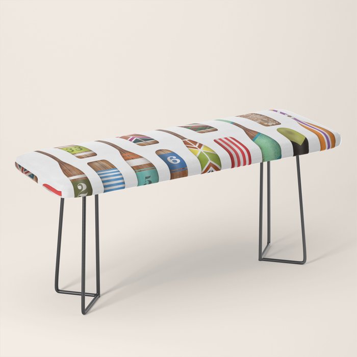 Paddles Lake Oars Colorful Bench Gallery Image 1