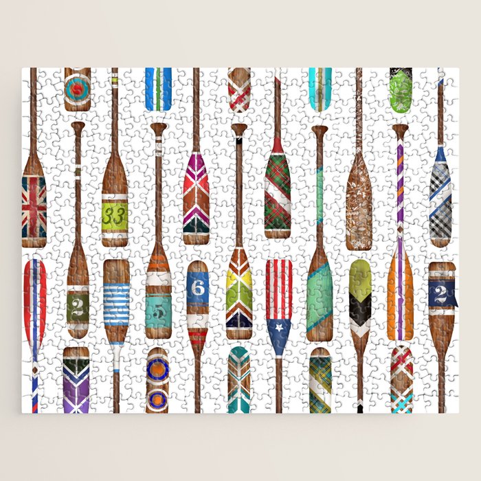 Paddles Lake Oars Colorful Jigsaw Puzzle Gallery Image 1