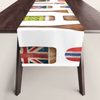 Paddles Lake Oars Colorful Table Runner Gallery Image 1