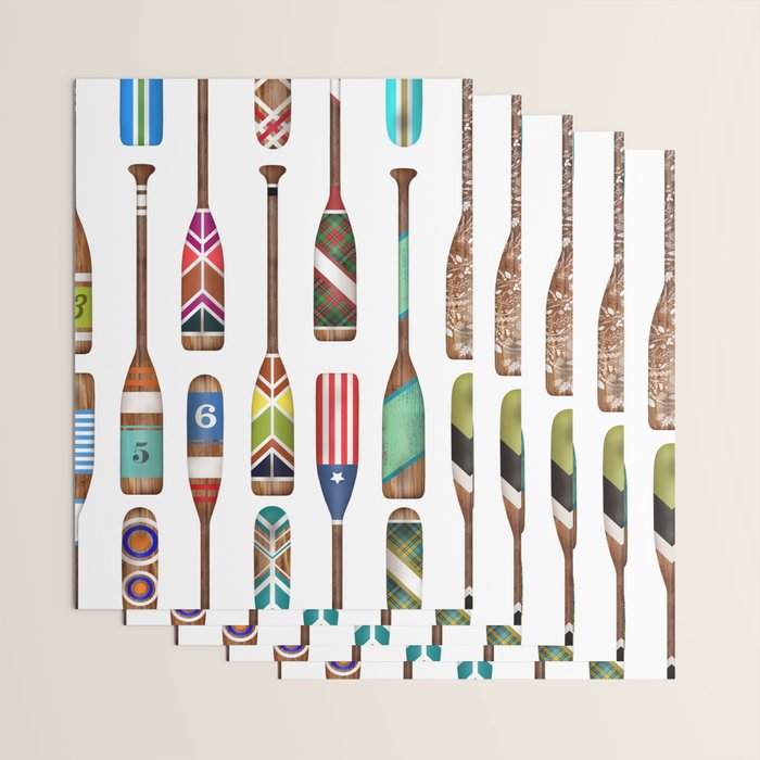 Paddles Lake Oars Colorful Wrapping Paper Gallery Image 3