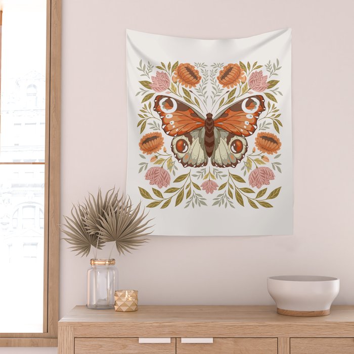 William Morris Inspired Butterfly Wall Tapestry Gallery Image 2