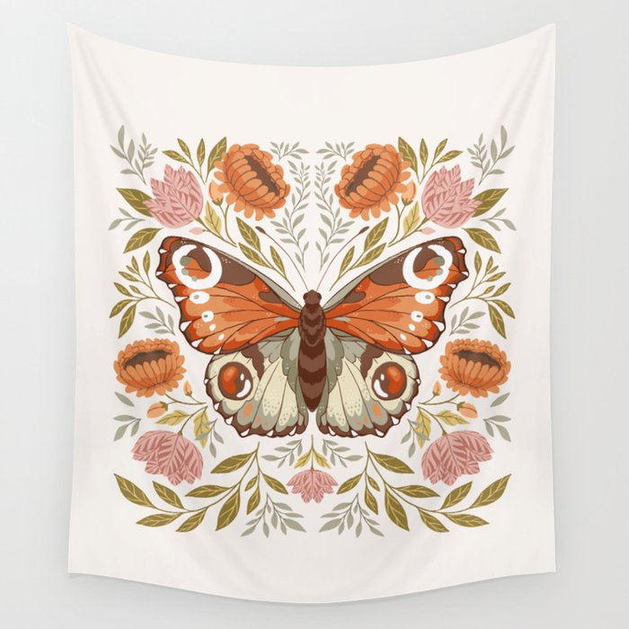 William Morris Inspired Butterfly Wall Tapestry Gallery Image 4