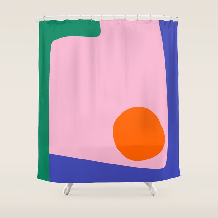 Abstract Modern Colorblock Shower Curtain Gallery Image 1