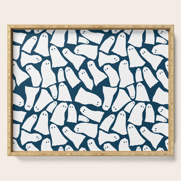Halloween ghosts pattern  Serving Tray Gallery Image 1
