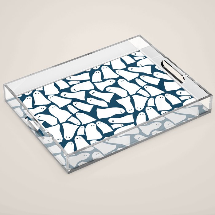 Halloween ghosts pattern  Acrylic Tray Gallery Image 1